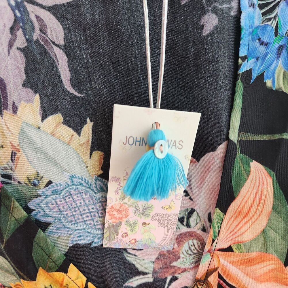 NEW Johnny Was Neon Jungle Mix Tier Dress Women S Silk Blend Tropical Boho Beach - Picture 11 of 13